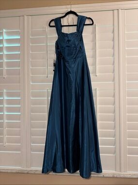Formal Dress Teal Blue Formal Gown Corset Back by Ao Yan Size 2/4
